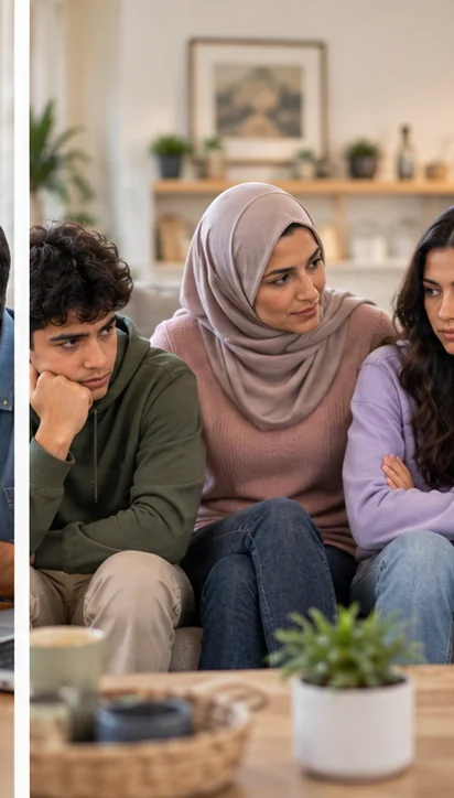 أم تتحدث مع ابنها وابنتها المراهقين لمساعدتهما على فهم الخلاف بينهما